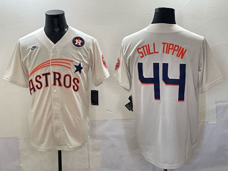 Men 2025 Houston Astros 44 Still Tippin Cream Joint Name Nike MLB Jersey 02